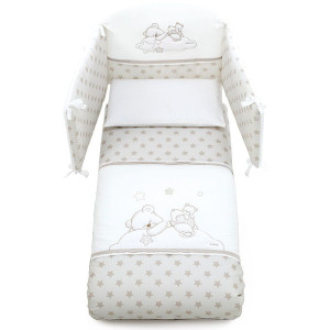 Бебешки спален комплект с обиколник Sogni Doro 70х130 см. сив