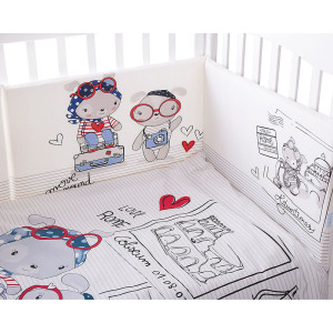 Бебешки спален комплект с обиколник Love Rome 2 части 70х140 см.