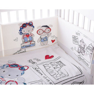 Бебешки спален комплект с обиколник Love Rome 2 части 70х140 см.