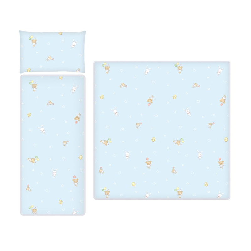 Зимен спален комплект за количка Bear party - Синьо Зимен спален комплект за количка Bear party - Синьо