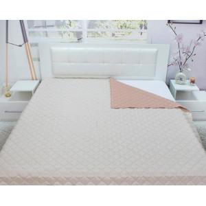 Покривало за легло с две лица в бежово и екрю