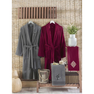 Луксозен комплект за баня Sido - 2бр халати и 2бр кърпи