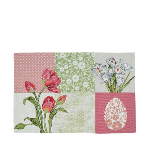 Подложка за хранене с великденски десен - Червено цвете Подложка за хранене с великденски десен - Червено цвете