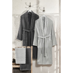 Хавлиен комплект Карла Антрацит и Светло сиво