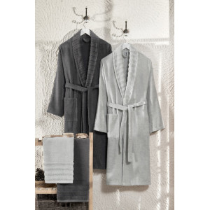 Хавлиен комплект Карла Антрацит и Светло сиво Хавлиен комплект Карла Антрацит и Светло сиво