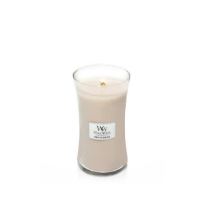 Стилна ароматна свещ Wood Wick Vanilla & Sea Salt