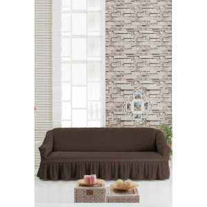 Еластичен калъф за диван в кафяво