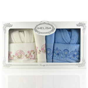 Луксозен комплект за баня Бяло и Синьо Луксозен комплект за баня Бяло и Синьо