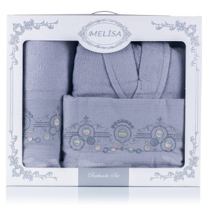 Луксозен комплект за баня Халат с две кърпи Pigeon gray Луксозен комплект за баня Халат с две кърпи Pigeon gray