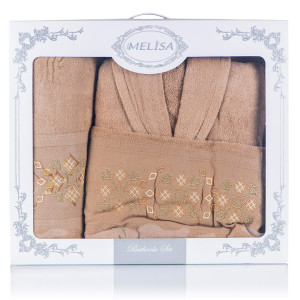 Луксозен комплект за баня Халат с две кърпи Cappuccino Луксозен комплект за баня Халат с две кърпи Cappuccino