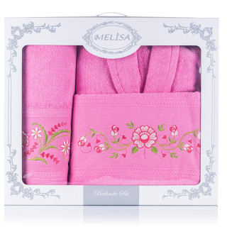 Луксозен комплект за баня Халат с две кърпи Pink