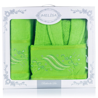 Луксозен комплект за баня Халат с две кърпи Green