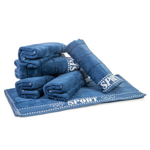 Синя памучна кърпа 70х140 Спорт Синя памучна кърпа 70х140 Спорт