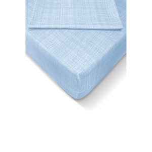 Син чаршаф с ластик от Ранфорс Син чаршаф с ластик от Ранфорс