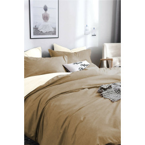Двулицев спален комплект от Ранфорс в Кафяво и Бежово Двулицев спален комплект от Ранфорс в Кафяво и Бежово
