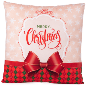 Интериорна възглавница с коледен десен Весела Коледа