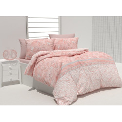 Памучен спален комплект Ванеса в прасковен цвят 