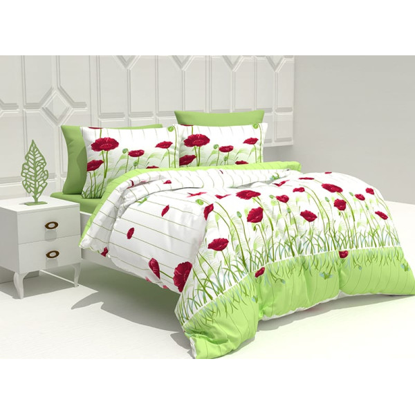 Памучен спален комплект Алена зелена