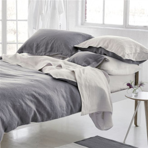 Памучен спален комплект с две лица - Сив