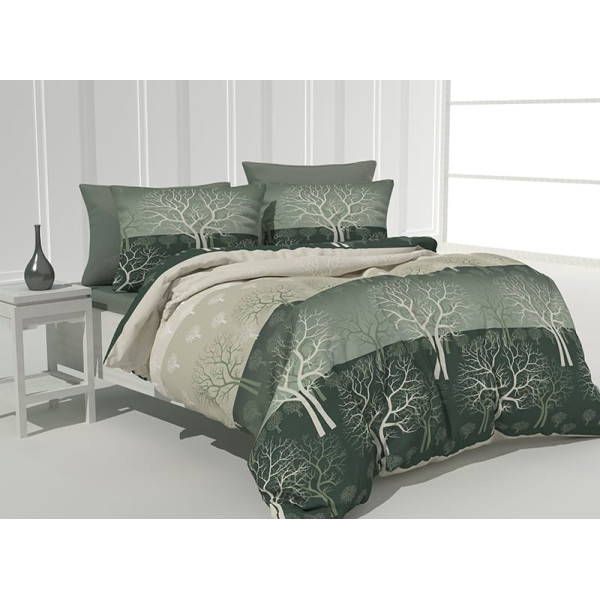 Красив памучен спален комплект Амелия зелена
