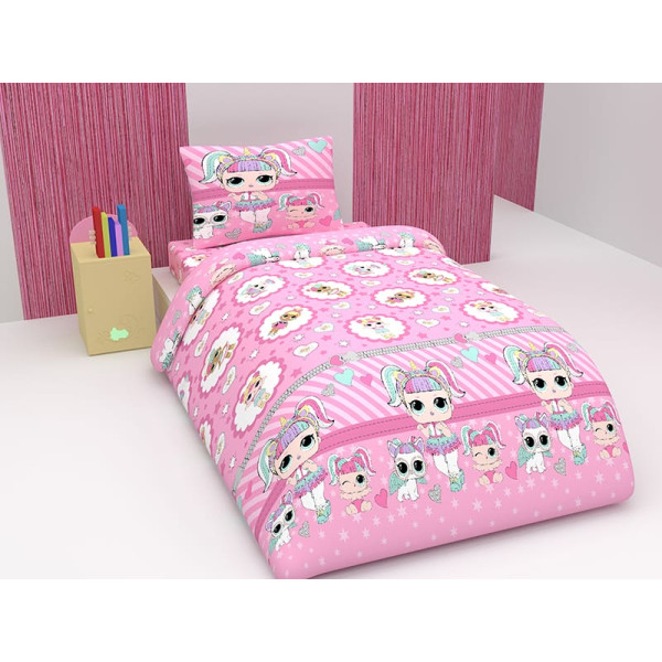 Памучен детски спален комплект Лоло Розова