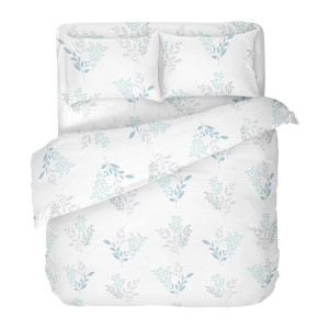 Памучен спален комплект, двоен Виктория Бял