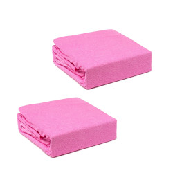 Розови чаршафи с ластик - 2 броя в комплект