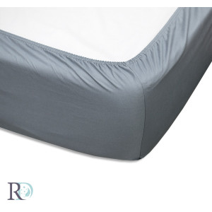 Чаршаф с ластик от памучен сатен в сив цвят Чаршаф с ластик от памучен сатен в сив цвят