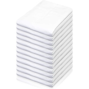 Памучни долни чаршафи в бяло, 12 броя