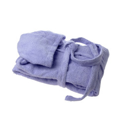 Памучен халат за баня с качулка Purple