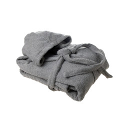Памучен халат за баня с качулка Gray