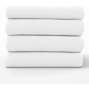 Бели долни чаршафи  - пакет от 4 броя