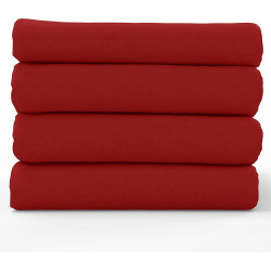 Червени долни чаршафи  - пакет от 4 броя