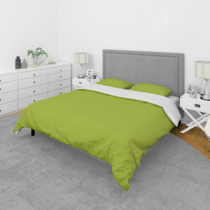 Двуцветен спален комплект в Бяло и Зелено