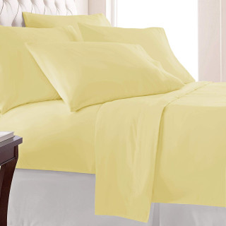 Едноцветен спален комплект - Жълт