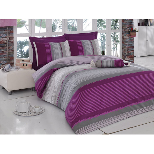 Стилен спален комплект Манди лилава – 100% Памук 