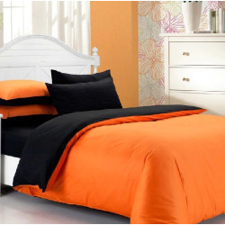 Спален комплект с две лица в Черно и Оранжево