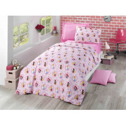 Памучен бебешки спален комплект - Розови принцеси