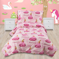 Памучен детски спален комплект Принцесата в розово