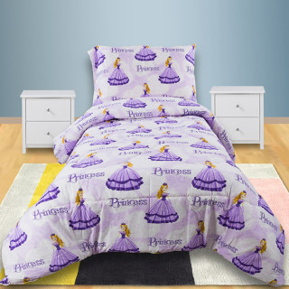 Памучен детски спален комплект Принцесата в лилаво