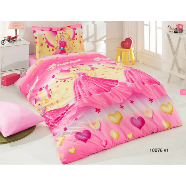 Забавен детски спален комплект - 100% Памук Ранфорс - Princess