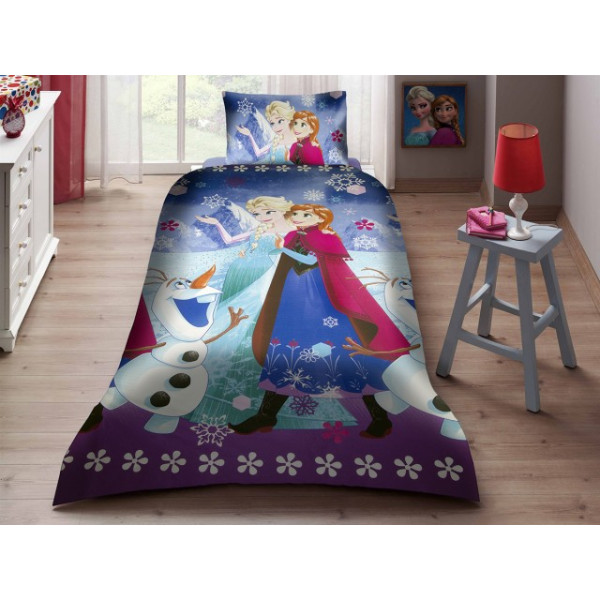 Детски памучен спален комплект Ана, Елза и Олаф