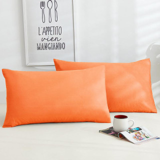 Оранжева памучна калъфка за възглавница