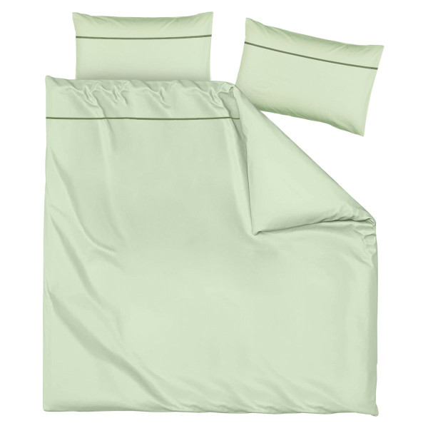 Светлозелен двоен спален комплект - Памучен сатен