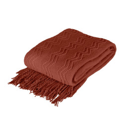 Плетено одеяло с ресни Мерилин, червено 130/170