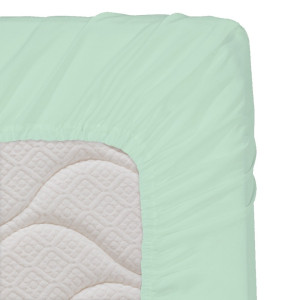 Чаршаф с ластик 90/200  в цвят мента - 100% Ранфорс Чаршаф с ластик 90/200  в цвят мента - 100% Ранфорс