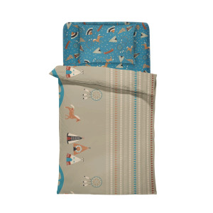 Бебешки спален комплект Индийско село - Ранфорс 