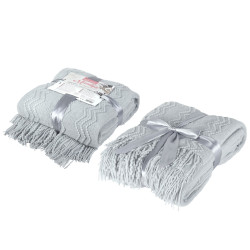 Плетено одеяло в сиво 130х170 - Merilin