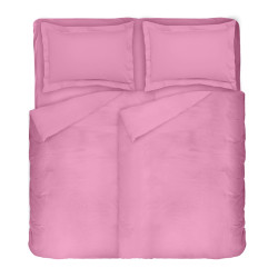 Спален комплект от 5 части - Розов, Сатениран памук