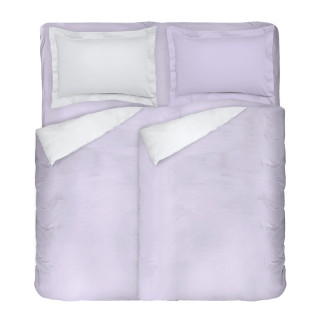 Спален комплект от 5 части в сиво и лилаво - Сатениран памук
